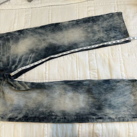 Akoo Brand Jeans Men’s Size 36x29 Distressed Streetwear Style Acid Wash Bleached - Picture 13 of 15